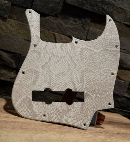 Custom Jazz Bass Pickguard J Bass Scratch Plate Ash White Snakeskin Fits Fender