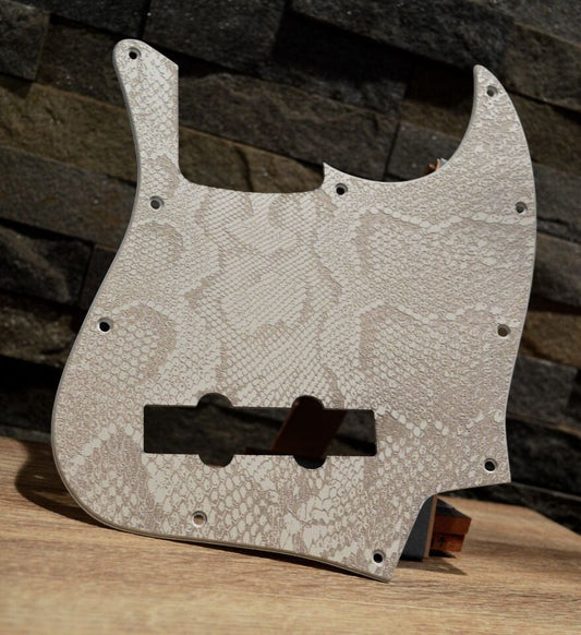 Custom Jazz Bass Pickguard J Bass Scratch Plate Ash White Snakeskin Fits Fender