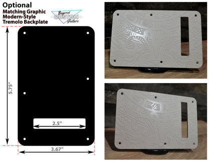 Custom Ash White Mayan Textured Pickguard - Fits Fender Stratocaster - USA Made