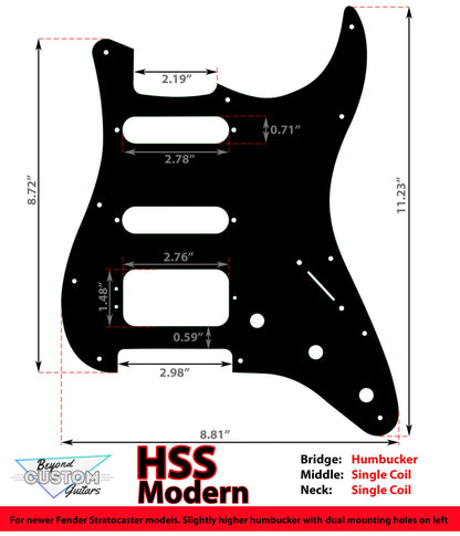 Faux Brushed Aluminum Illusionist 1 Pickguard - Fits Fender Stratocaster - USA Made