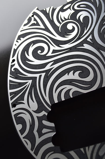 Plastic/Brushed Aluminum Swirl Textured Pickguard - Original Ernie Ball Music Man StingRay 4 Bass