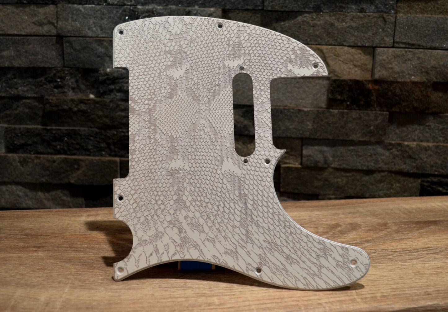 Custom White Snakeskin Textured Pickguard - Fits Fender Telecaster - USA Made
