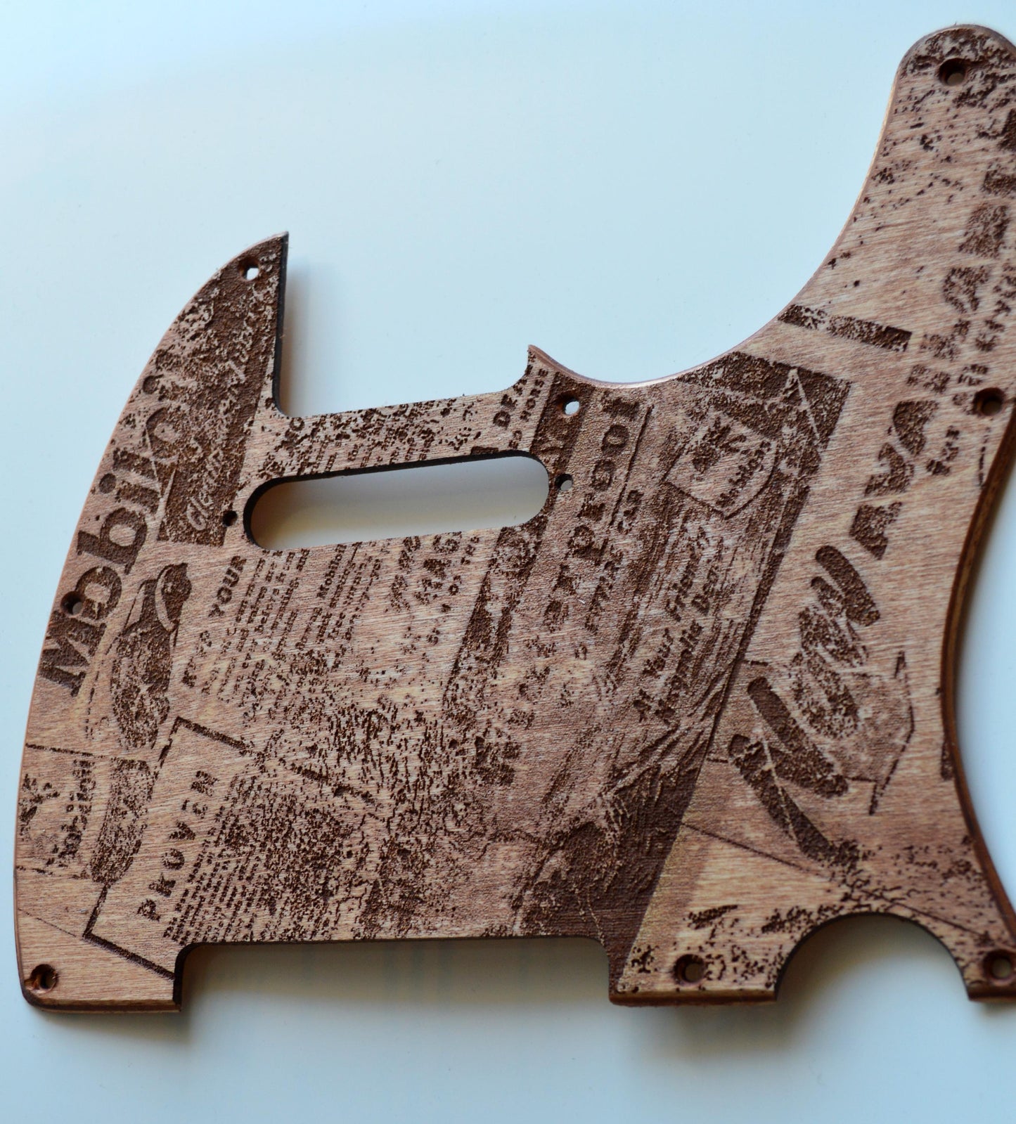 Custom Vintage Mobiloil Textured Birch Pickguard for Fender Telecaster USA Made