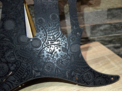 Black Sugar Skulls Textured Pickguard - Fender Stratocaster - USA