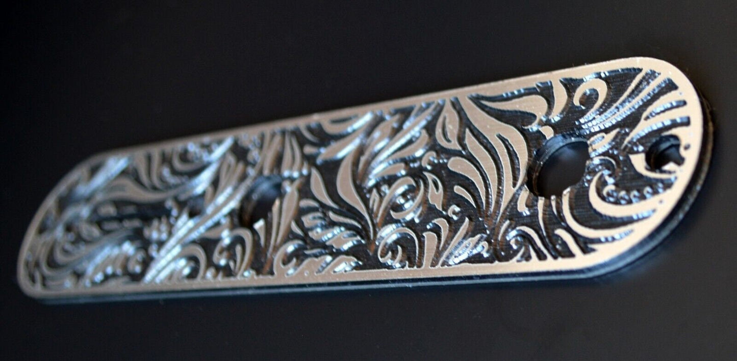 Faux Brushed Metal Control Cover for Fender Telecaster-Volume Tone 3 way Plastic