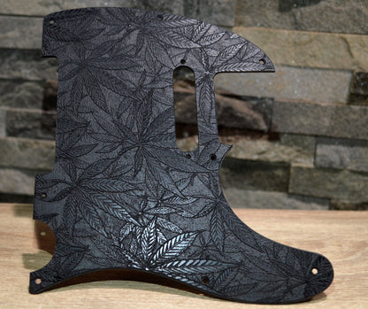 Custom Black Cannabis Textured Pickguard - Fits Fender Telecaster - USA Made