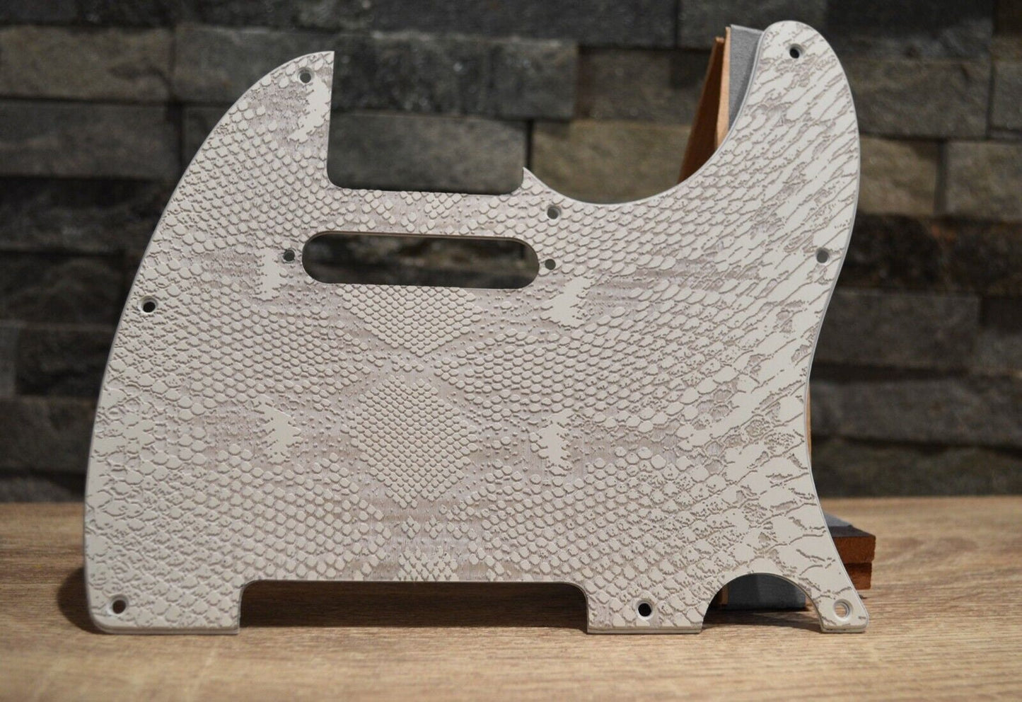 Custom White Snakeskin Textured Pickguard - Fits Fender Telecaster - USA Made