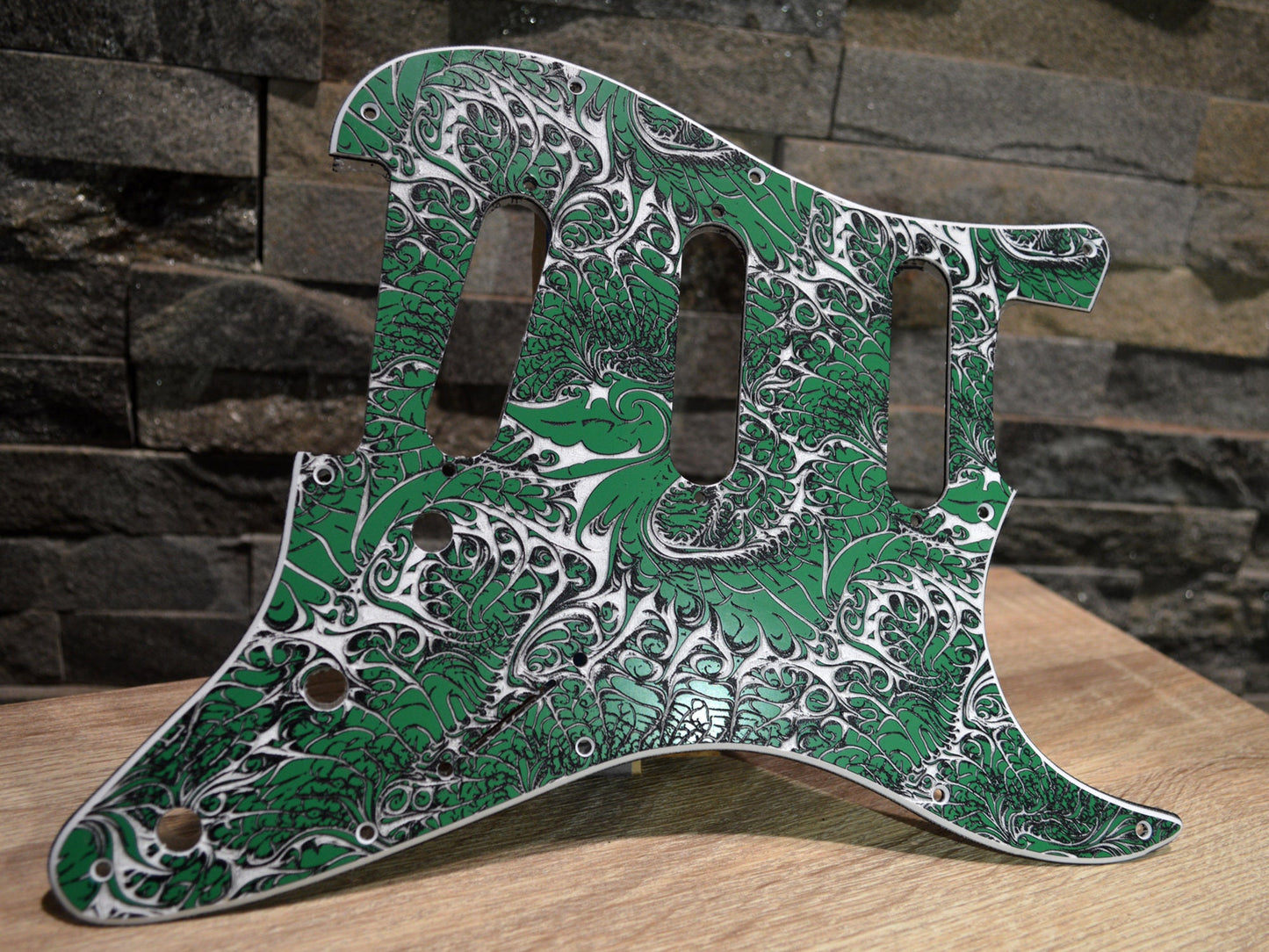 Custom 3 color Acid Flux 1 Textured Pickguard - Fits Fender Stratocaster - USA Made