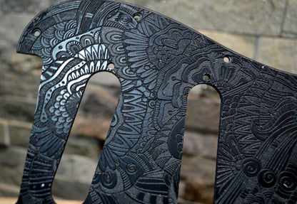 Black Hallucinogenic Snakes Textured Pickguard - Fender Stratocaster - USA