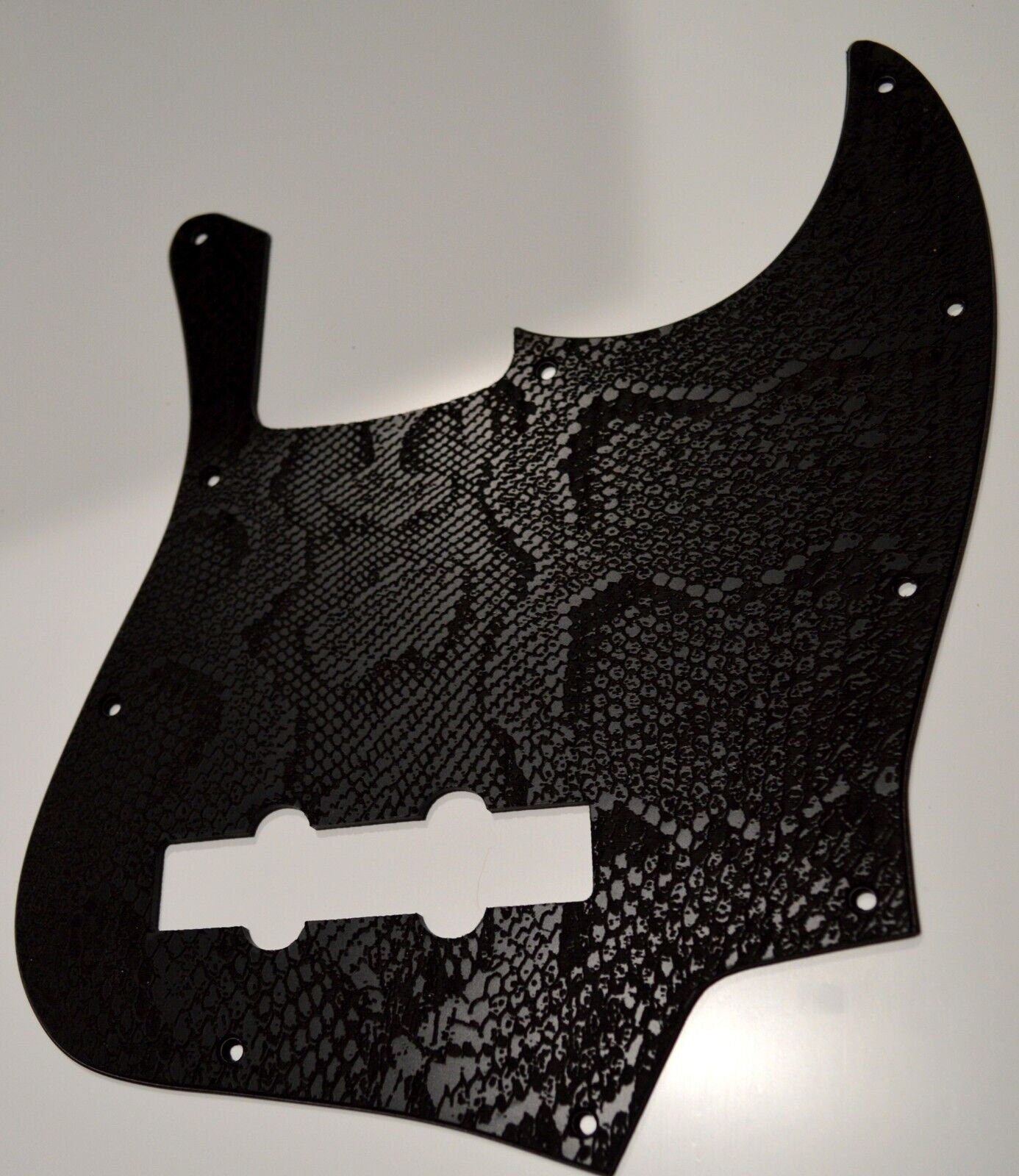 Custom Jazz Bass Pickguard J Bass Scratch Plate Black Snakeskin Fits Fender