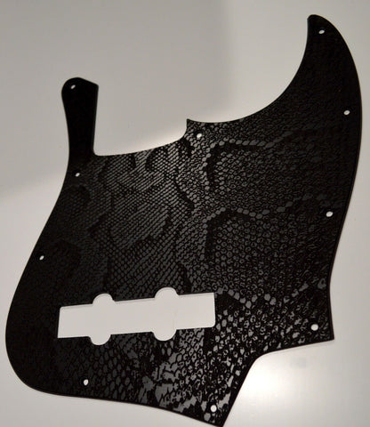 Custom Jazz Bass Pickguard J Bass Scratch Plate Black Snakeskin Fits Fender