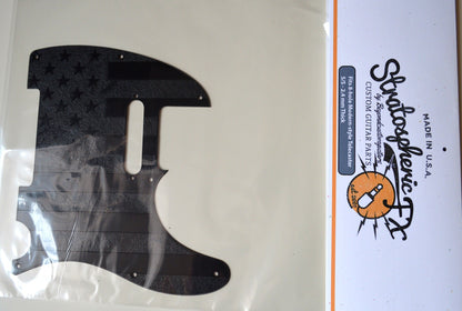 American Flag Textured Pickguard Black - Fits Fender Telecaster - USA Made