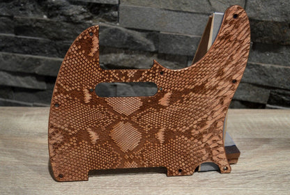 Custom Birch Snakeskin Textured Pickguard - Fits Fender Telecaster - USA Made