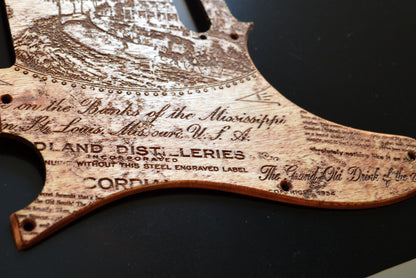 Distressed vintage southern comfort birch pickguard - Fits Fender Telecaster - USA Made