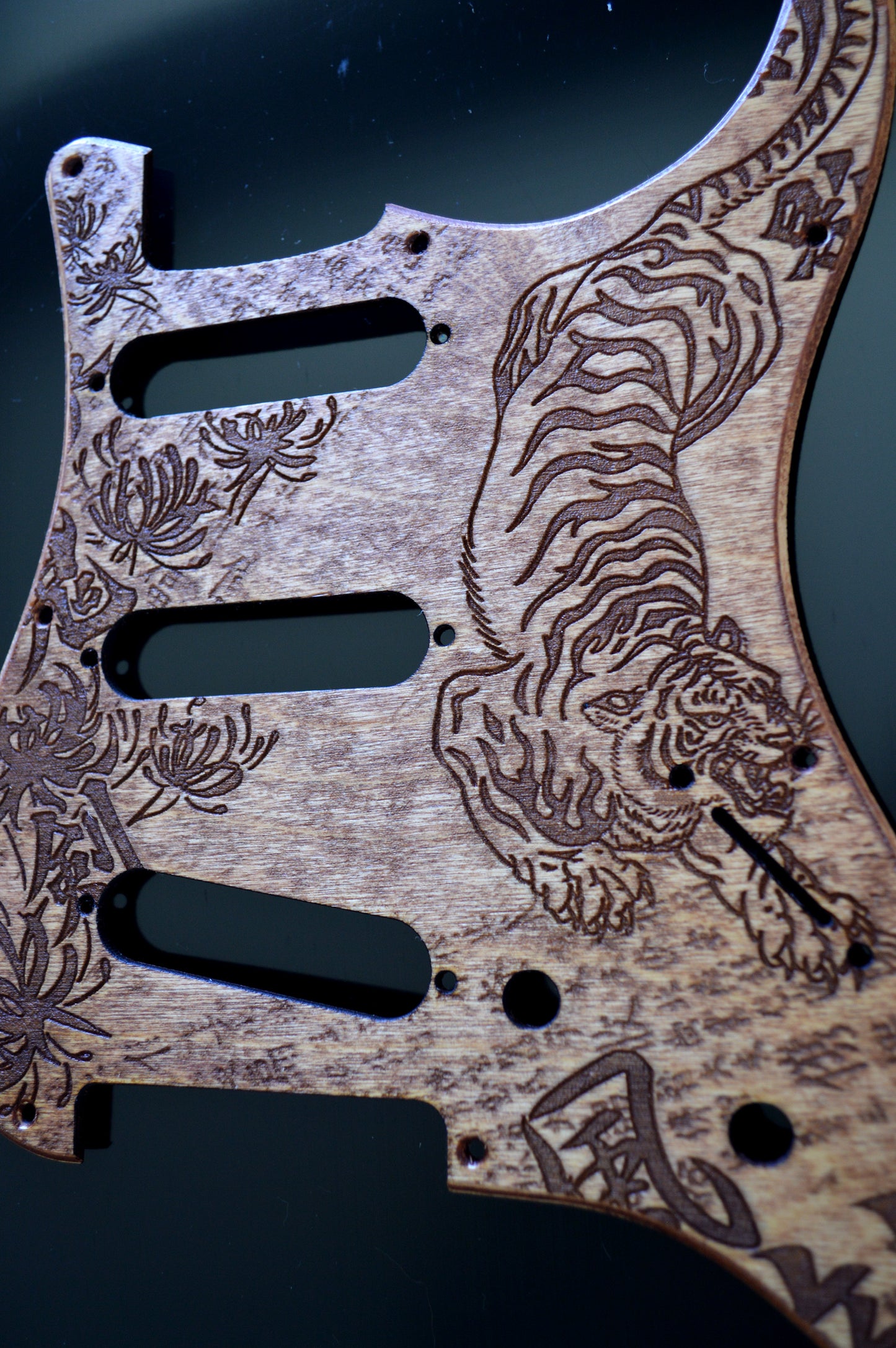 Custom Pickguard for Fender Stratocaster - Traditional Japanese Tattoo