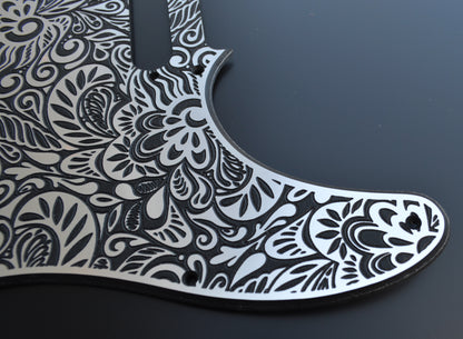 Faux Brushed Aluminum Paisley Laser Engraved Telecaster Pickguard - Industrial Stylish Guitar Art - Custom Made (Copy)