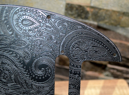 Black Classic Paisley Engraved Telecaster Pickguard - Textured Art for Fender Guitar USA Made