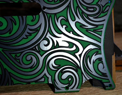 Green Faux Stainless Steel Spiral Textured Pickguard - Fits Fender Telecaster - USA Made - Acrylic Plastic (Copy)