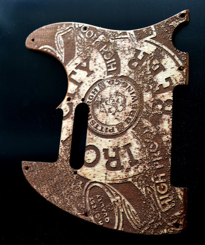 Custom Distressed Iron City Beer Pickguard - Fits Fender Telecaster - USA Made