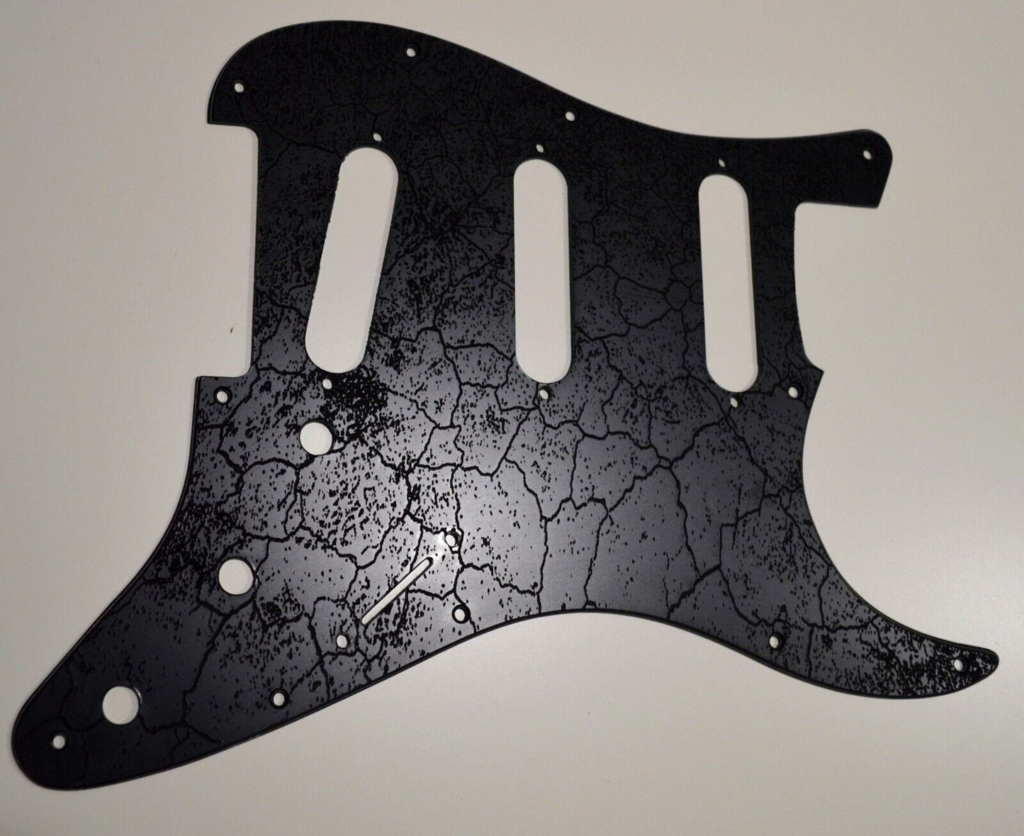 Custom Black Crackle Textured Pickguard - Fits Fender Stratocaster - USA Made