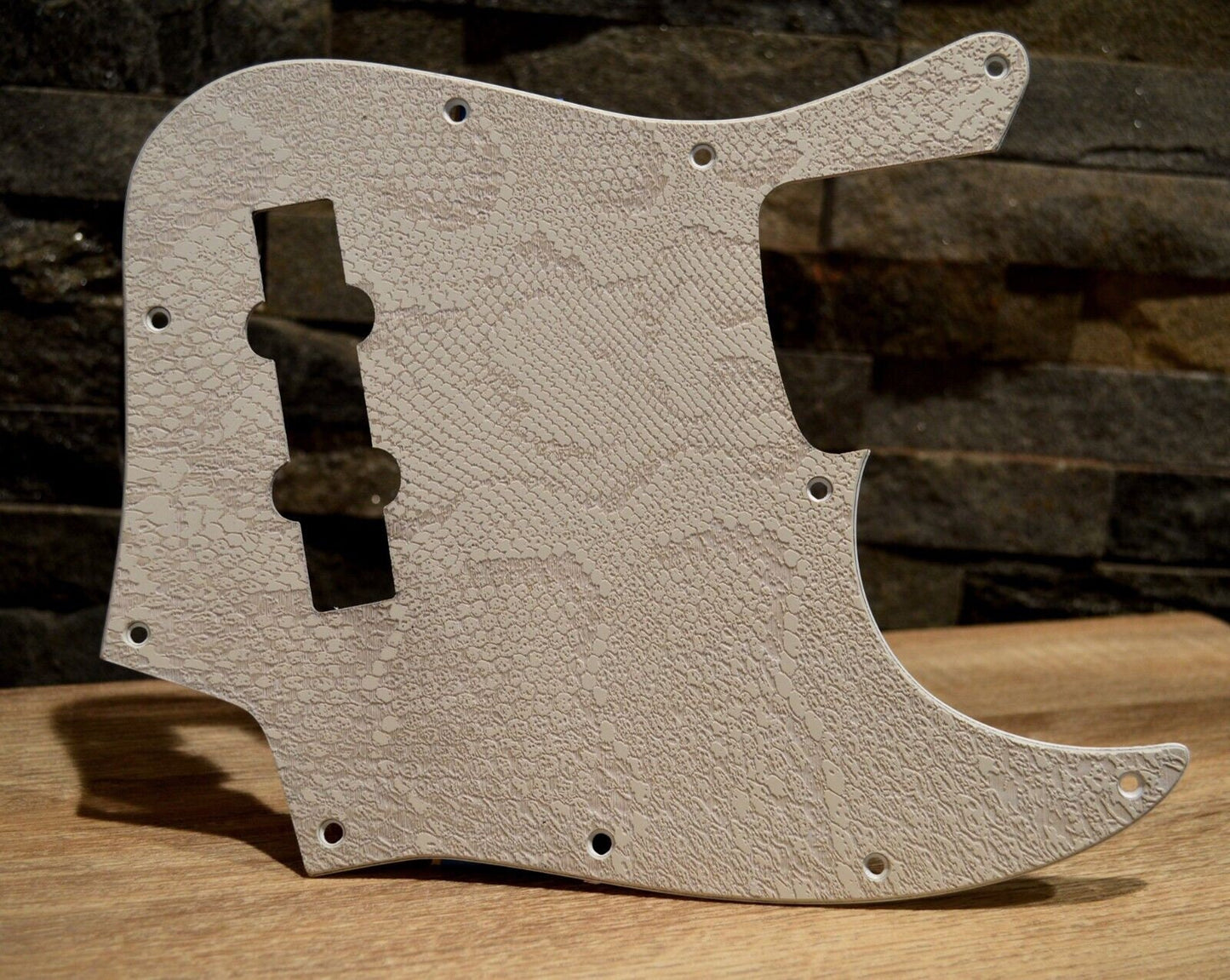 Custom Jazz Bass Pickguard J Bass Scratch Plate Ash White Snakeskin Fits Fender