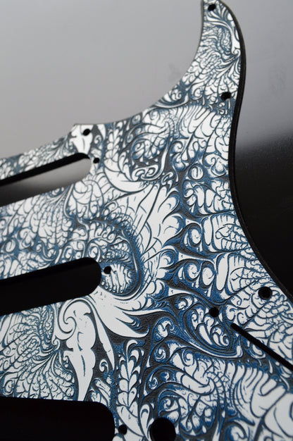 Custom 3 color Acid Flux 3 Textured Pickguard - Fits Fender Stratocaster - USA Made