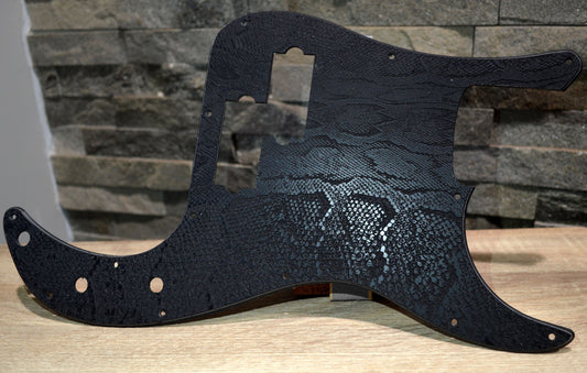 Custom Black Snakeskin Standard P Bass Pickguard Precision Bass 13 hole Fits Fender USA