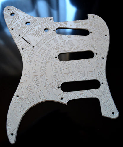 Custom Ash White Mayan Textured Pickguard - Fits Fender Stratocaster - USA Made