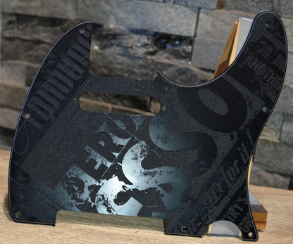 Vintage Esso Textured Pickguard Black - Fits Fender Telecaster - USA Made