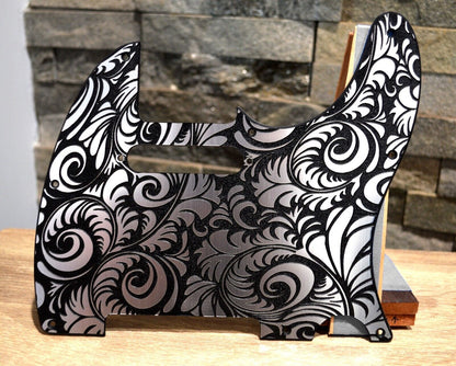 Custom Faux Brushed Aluminum Textured Pickguard - Fits Fender Telecaster - USA