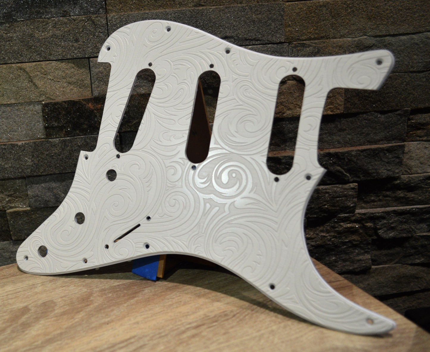 White Spiral Textured Pickguard - Fits Fender Stratocaster - USA Made