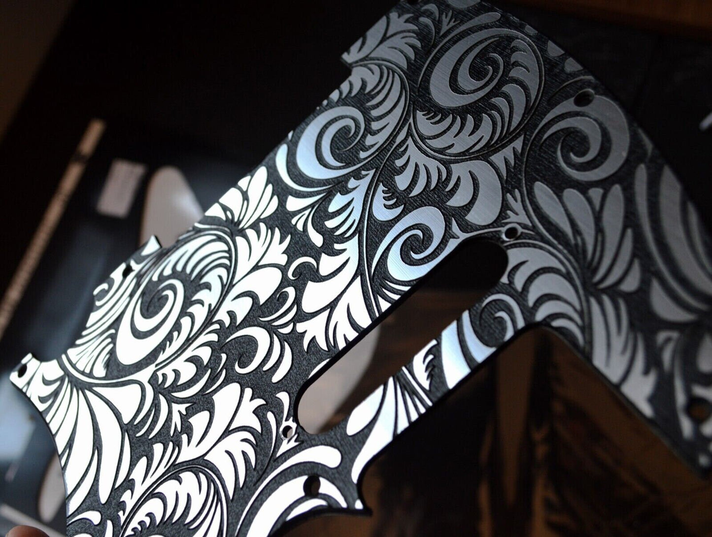 Custom Faux Brushed Aluminum Textured Pickguard - Fits Fender Telecaster - USA