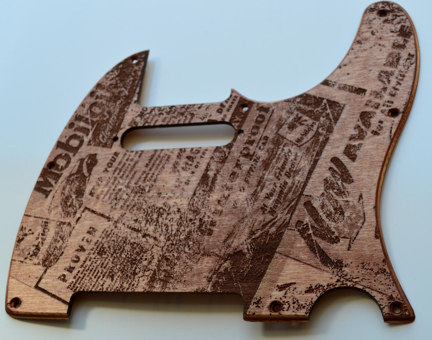 Custom Vintage Mobiloil Textured Birch Pickguard for Fender Telecaster USA Made