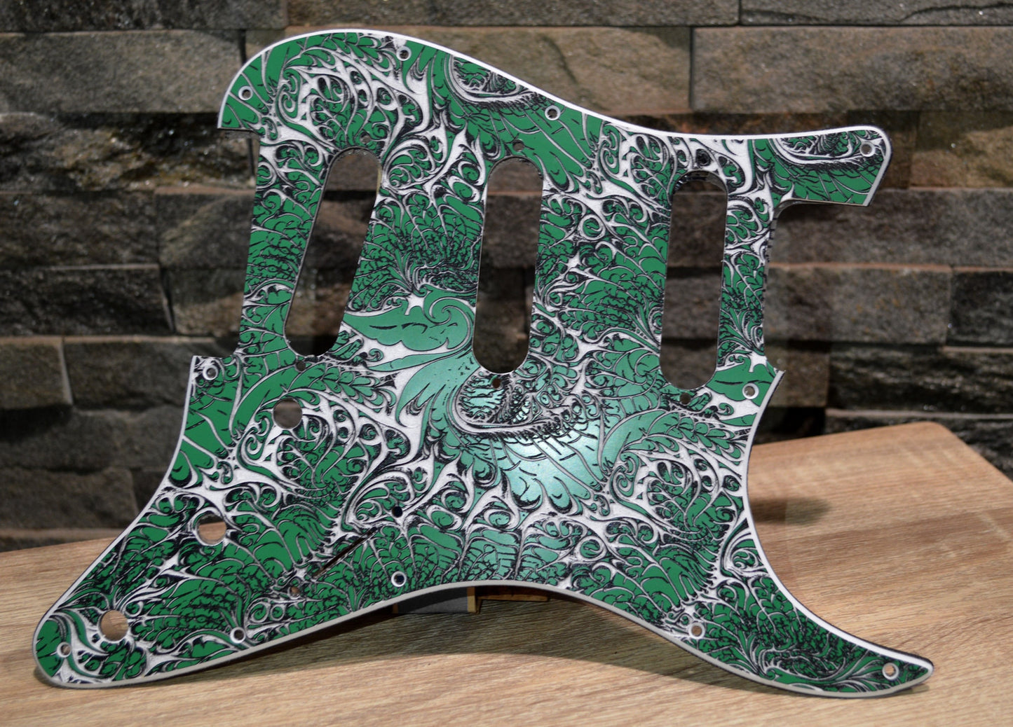 Custom 3 color Acid Flux 1 Textured Pickguard - Fits Fender Stratocaster - USA Made