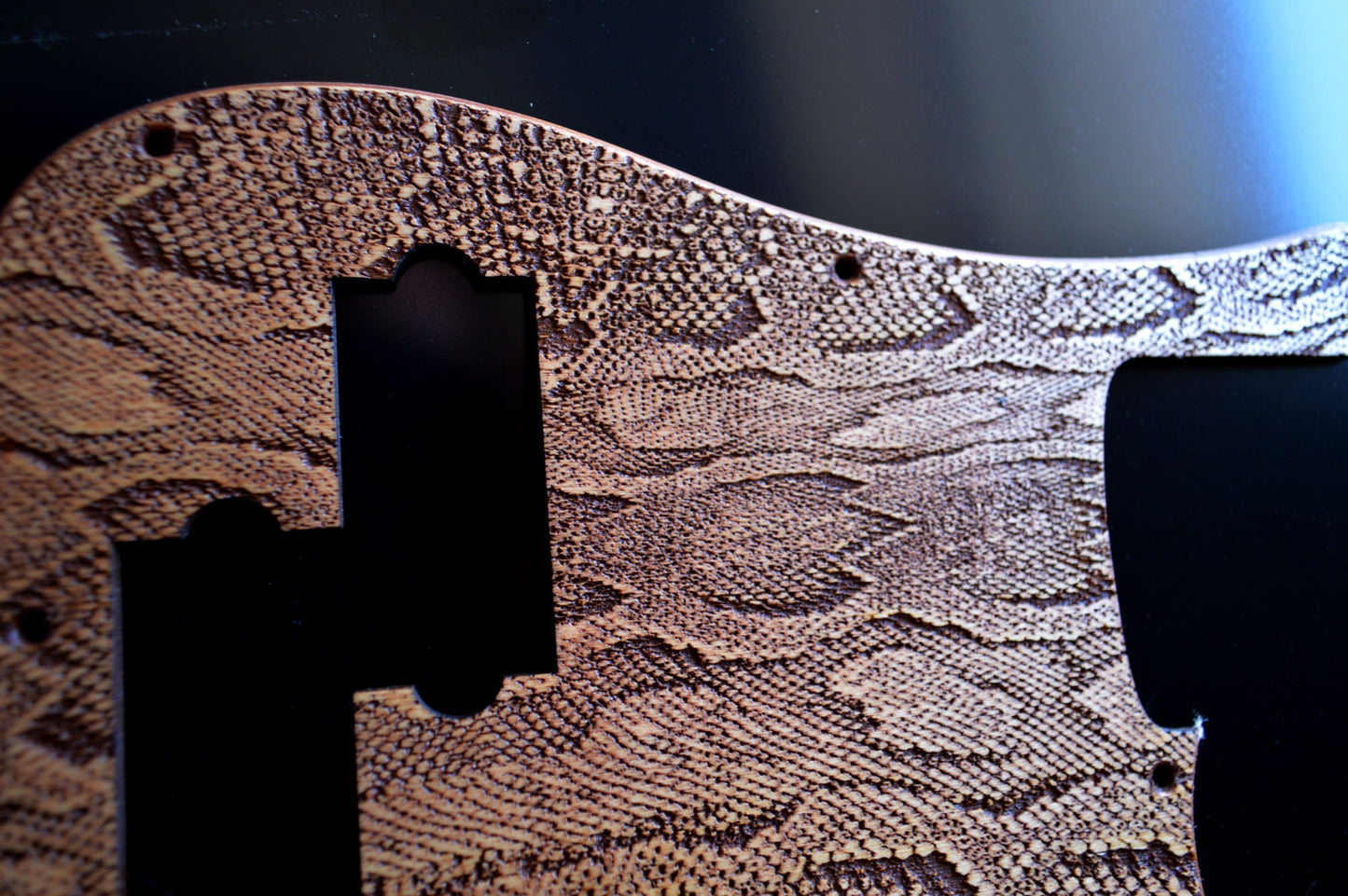 Custom Birch Snakeskin Standard P Bass Pickguard Precision Bass 13 hole Fits Fender USA