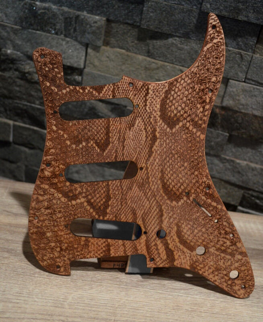 Custom Birch Snakeskin Textured Pickguard - Fits Fender Stratocaster - USA Made