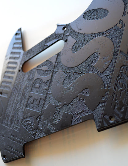 Vintage Esso Textured Pickguard Black - Fits Fender Telecaster - USA Made