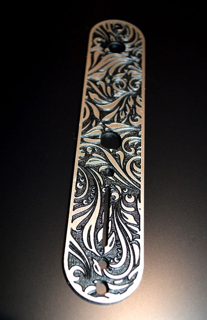 Faux Brushed Metal Control Cover for Fender Telecaster-Volume Tone 3 way Plastic