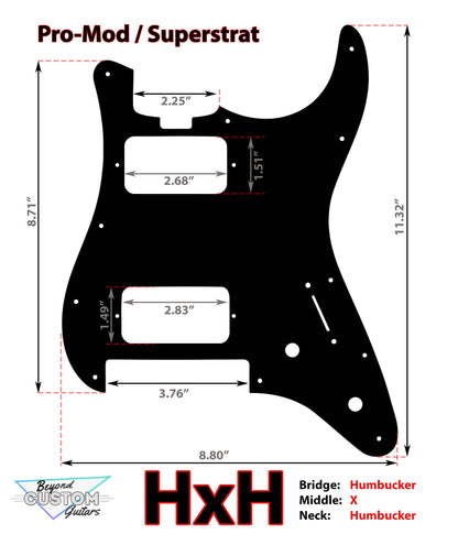 Black Bengal Stripe Pickguard for Charvel Pro-Mod So-Cal  Floyd Rose