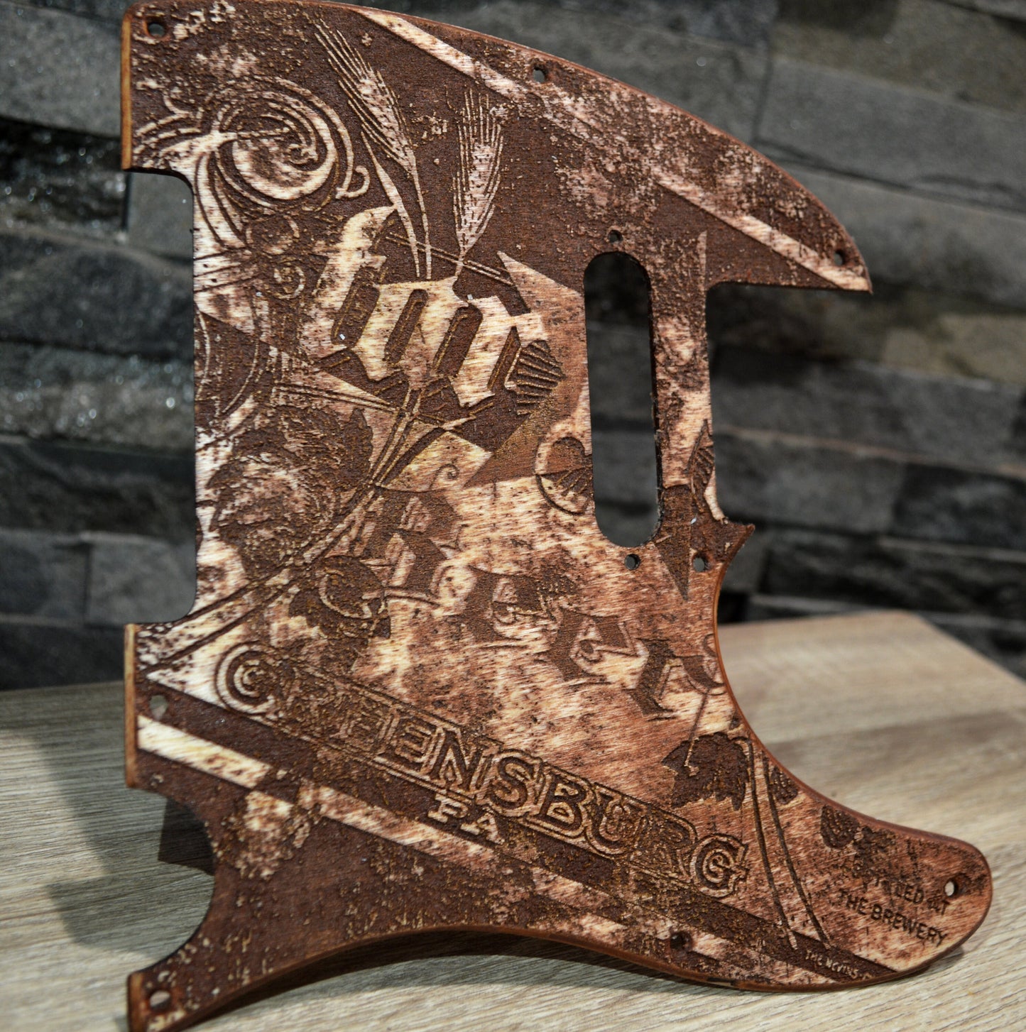 Custom Distressed Pickguard Vintage Star Brewing - Fits Fender Telecaster - USA Made