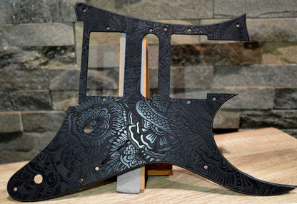 Custom Textured Hallucinogenic Snakes Pickguard IBANEZ JEM or RG550 Japan