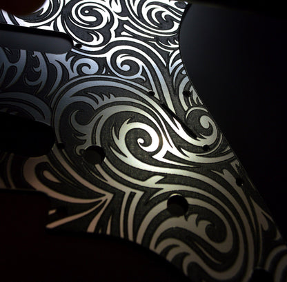 Faux Brushed Aluminum Spiral Textured Pickguard - Fits Fender Stratocaster - USA Made