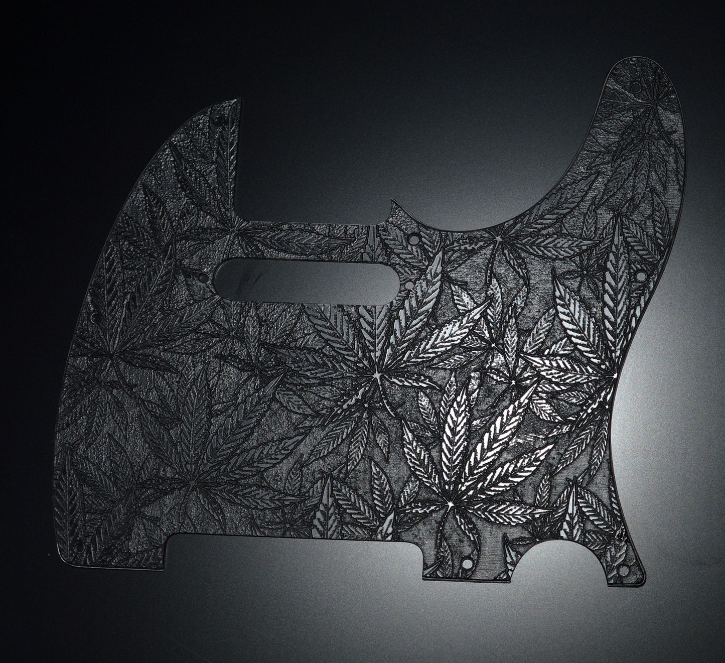 Custom Black Cannabis Textured Pickguard - Fits Fender Telecaster - USA Made