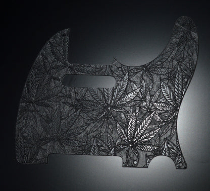 Custom Black Cannabis Textured Pickguard - Fits Fender Telecaster - USA Made