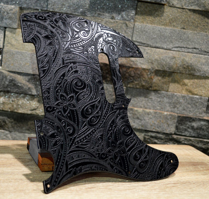 Custom Black Psychedelic 2 Paisley Textured Pickguard - Fits Fender Telecaster - USA Made