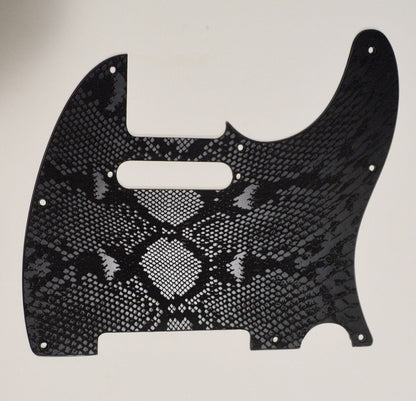 Custom Black Snakeskin Textured Pickguard - Fits Fender Telecaster - USA Made