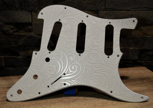 White Spiral Textured Pickguard - Fits Fender Stratocaster - USA Made