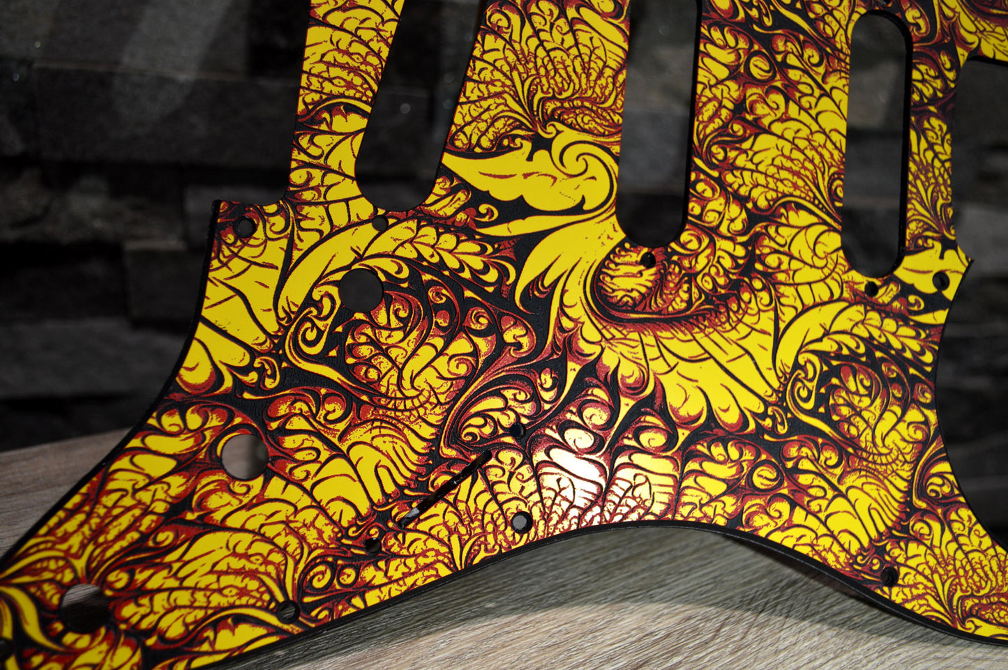 Custom 3 color Acid Flux 2 Textured Pickguard - Fits Fender Stratocaster - USA Made