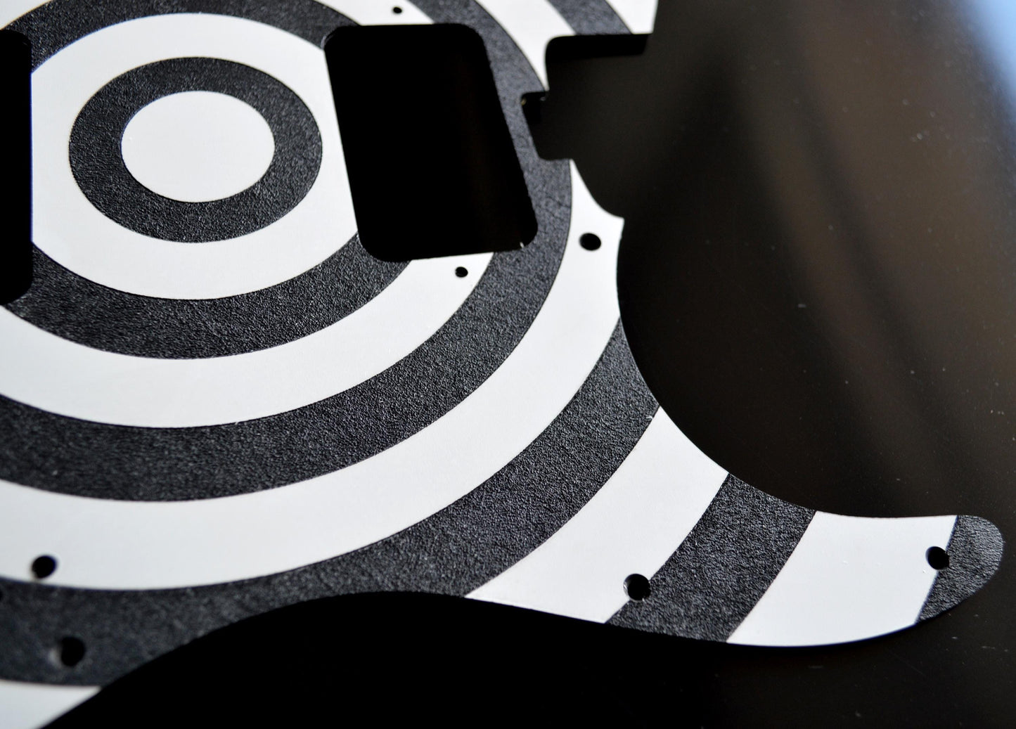 Black and White Textured Bullseye Pickguard for Charvel Pro-Mod So-Cal  Floyd Rose