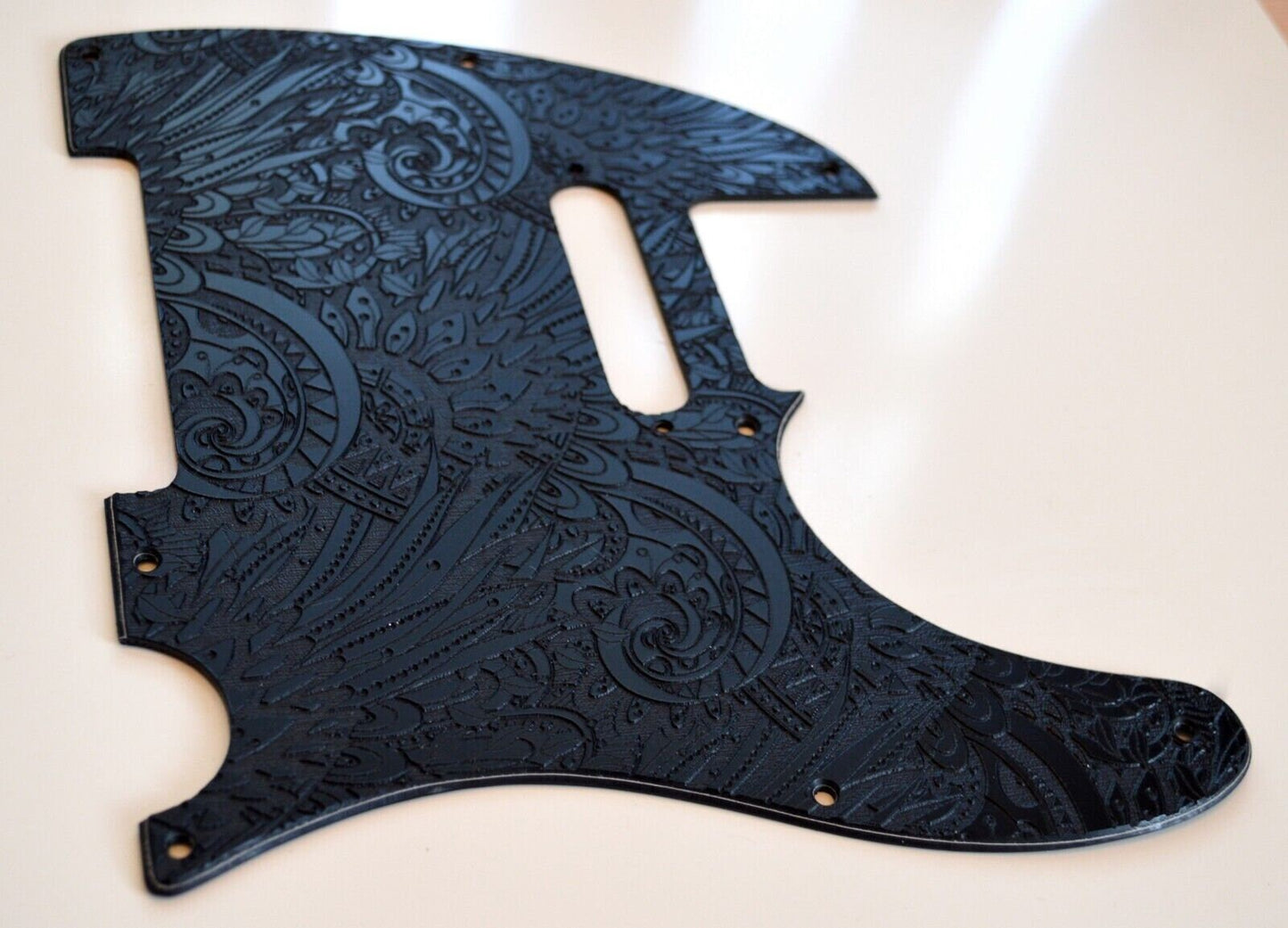 Custom Black Psychedelic Textured Pickguard - Fits Fender Telecaster - USA Made